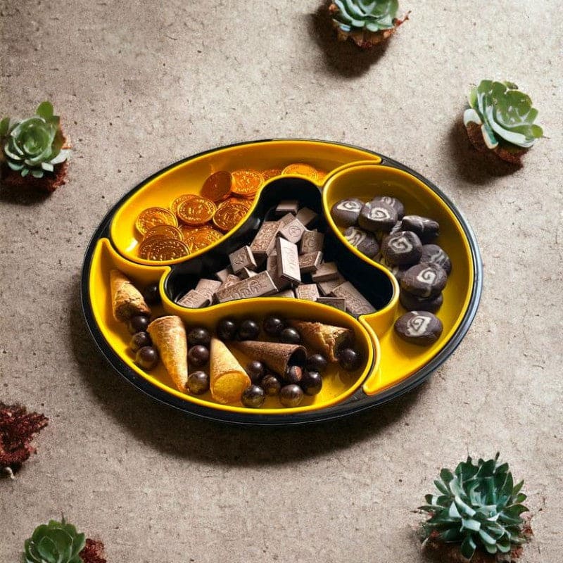 4 Compartment Dolphin Tray, Sasuke Food Divided Serving Plate, Multifunctional Food Storage Plate 4 Compartment Dolphin Tray, Sasuke Food Divided Serving Plate, Multifunctional Food Storage Plate